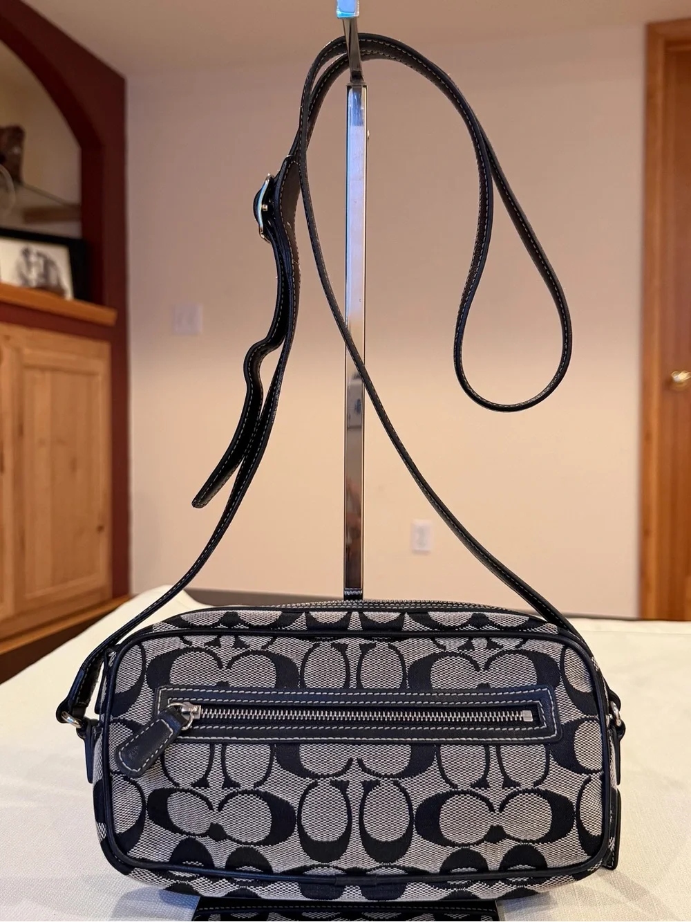 Coach Black & Gray Signature Canvas Monogram Y2K EUC